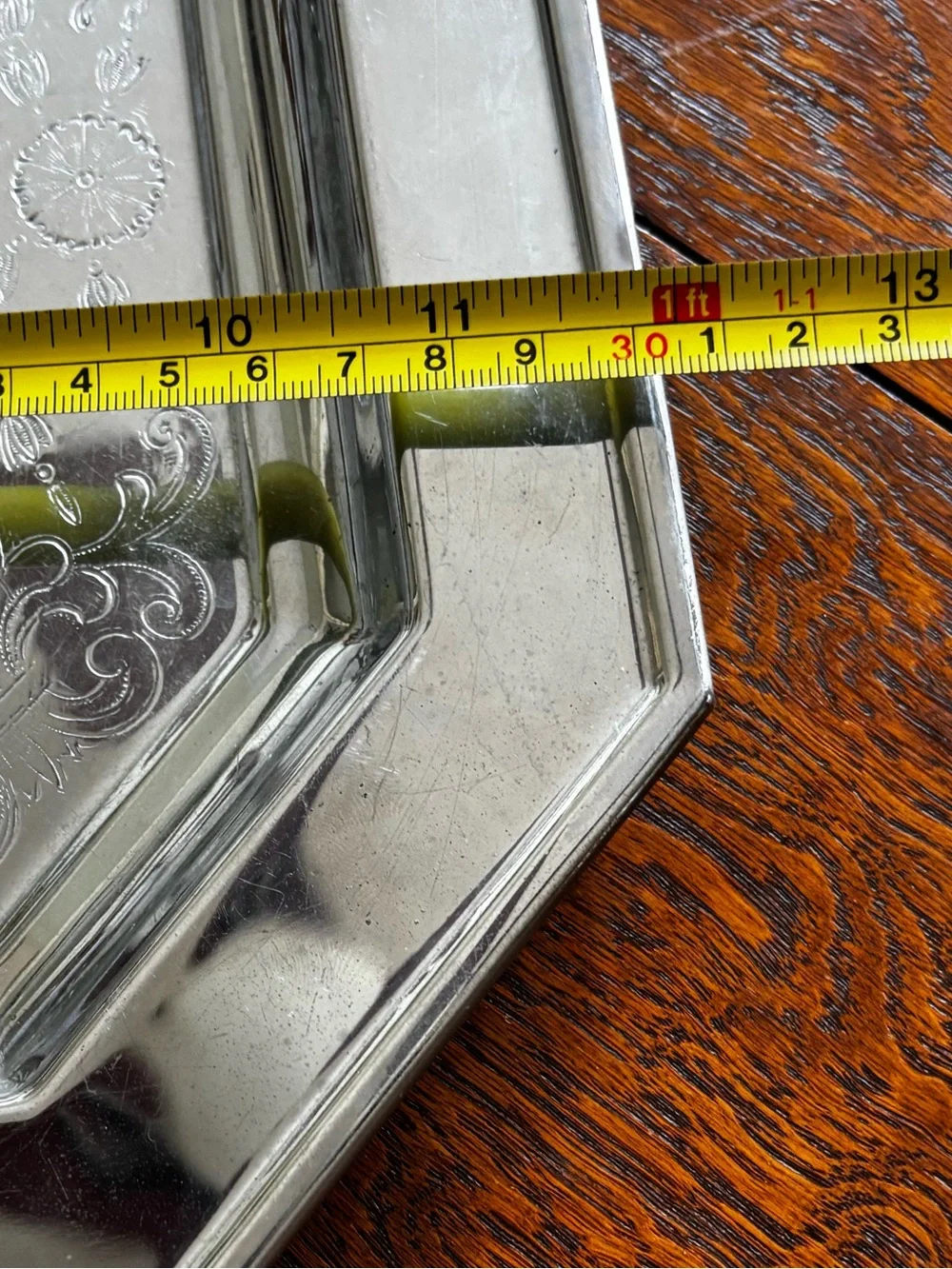 Chrome over Brass Decorative Serving Tray - Foreman Ware